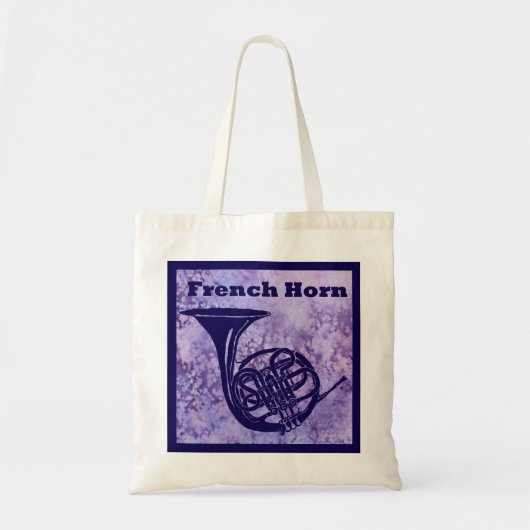 Franse Hoorn op Paars Tote Bag (Voorkant)