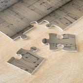 Franse hoorn ~ Rollend blad Muziek Terug ~ Musical Legpuzzel (Zijkant)