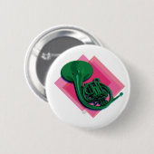 Franse hoorn ronde button 5,7 cm (Voorkant /achterkant)