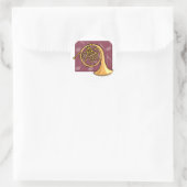 Franse hoorn ronde sticker (Tas)