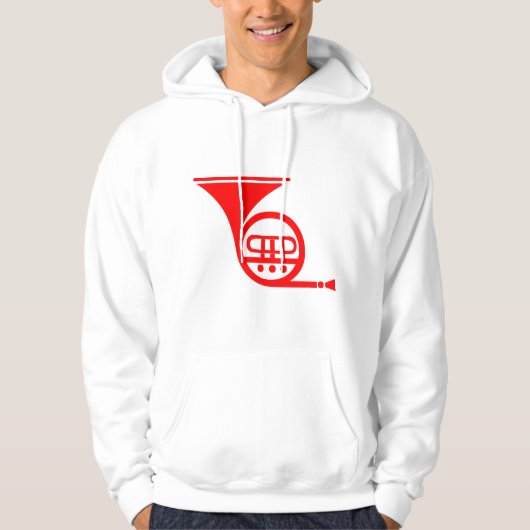 Franse hoorn - rood hoodie (Voorkant)