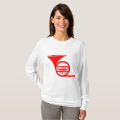 Franse hoorn - rood t-shirt (Voorkant volledig)