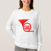 Franse hoorn - rood t-shirt (Voorkant)