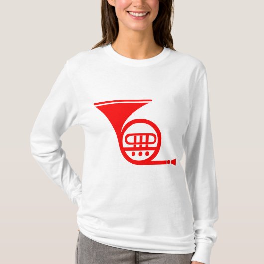 Franse hoorn - rood t-shirt (Voorkant)