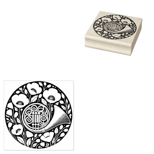 Franse hoorn rubberstempel (Gestempeld)