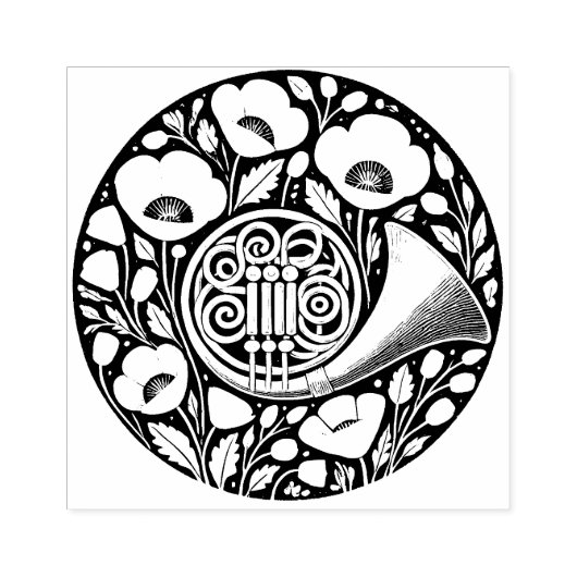 Franse hoorn rubberstempel (Afrduk)