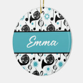 Franse hoorn speler muzikant geschenk gepersonalis keramisch ornament (Links)