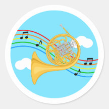 Franse Hoorn Sticker Lucht Regenboog Muziek Kinder