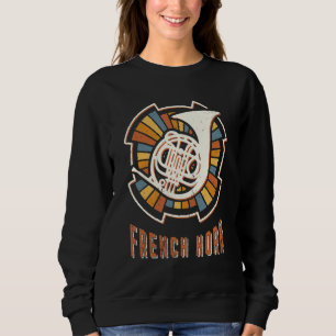 Franse Hoorn Vintage Klassieke Retro Muziek Liefde Trui
