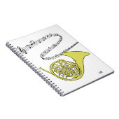 Franse hoorn wervelde muziek Personeel Tekening &  Notitieboek (Rechterzijde)