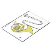 Franse hoorn wervelde muziek Personeel Tekening &  Notitieboek (Linkerzijde)