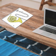 Franse hoorn wervelde muziek Personeel Tekening &