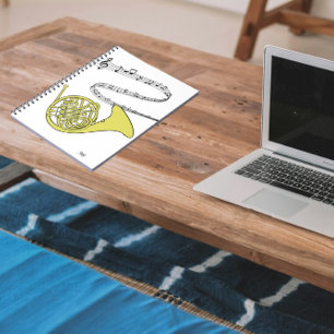 Franse hoorn wervelde muziek Personeel Tekening & Notitieboek