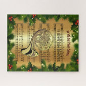 Franse hoorn ~ "Wij wensen u een prettig kerstfees Legpuzzel (Horizontaal)