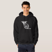 Franse hoorn - wit hoodie (Voorkant volledig)