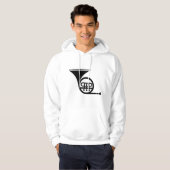 Franse hoorn - zwart hoodie (Voorkant volledig)