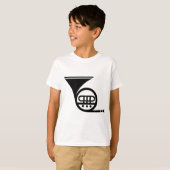 Franse hoorn - zwart t-shirt (Voorkant volledig)