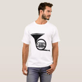 Franse hoorn - zwart t-shirt (Voorkant volledig)