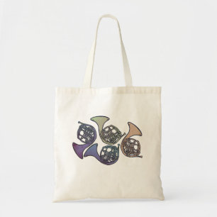 Franse Hoorns Kunst cute Franse hoorn ontwerpen Tote Bag