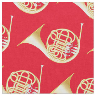 Franse Hoorns Muziek Musicus Kamer Decoratie Rood Stof