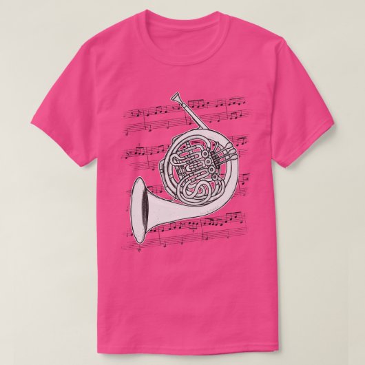 Franse hoornspeler Hornist Brass Musician T-shirt (Design voorkant)