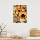 Franse horens musicus Funny Frog Escape Artist Poster (Keuken)