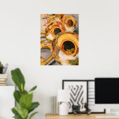 Franse horens musicus Funny Frog Escape Artist Poster (Thuiskantoor)