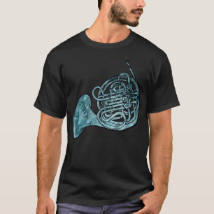 Franse Horn Art blue franse horens bandklasse desi T-shirt