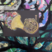 Franse Horn Band Music Floral Art Briefkaart