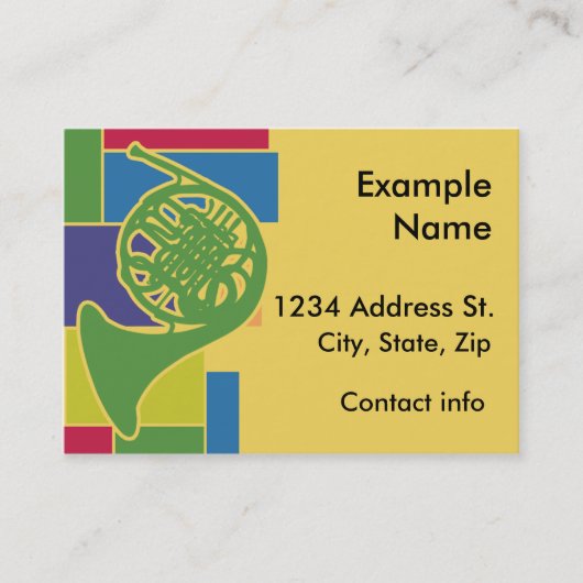 Franse Horn Colorblock-profielkaart Visitekaartje (Voorkant)