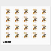 Franse Horn Cutie Ronde Sticker (Vel)
