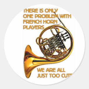 Franse Horn Cutie Ronde Sticker