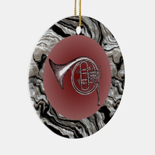 Franse Horn Drawing Pendant Ornament (Rechts)