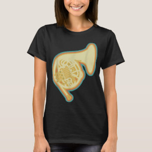 Franse Horn Gift Corno Player Marching Band Musici T-shirt