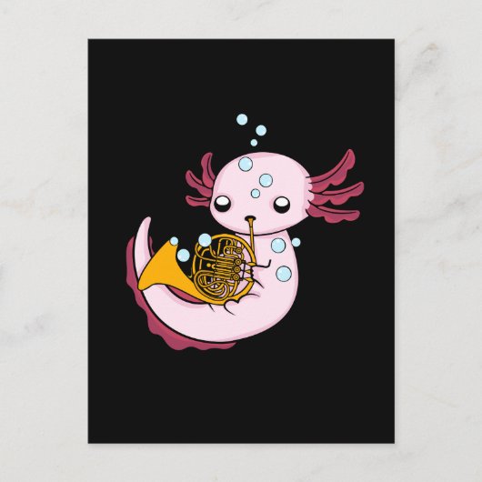 Franse Horn Gift Kinder Axolotl Big Band Briefkaart (Voorkant)