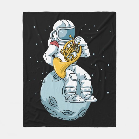 Franse Horn Gifts Mannen Brass Music Franse Horn Fleece Deken (Voorkant)