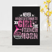 Franse Horn Girl Kaart (Gele Bloem)