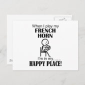 Franse Horn Happy Place Briefkaart (Voorkant / Achterkant)