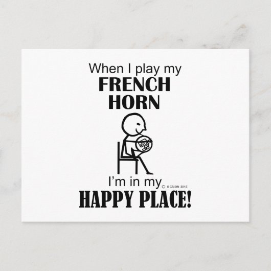 Franse Horn Happy Place Briefkaart (Voorkant)