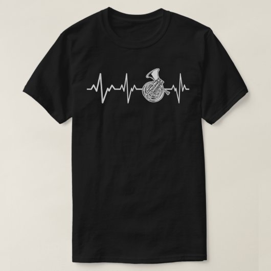 Franse Horn Heartbeat-cadeauapparaat Horn Player2 T-shirt (Design voorkant)