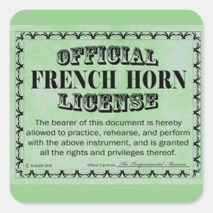 Franse Horn License Square Sticker