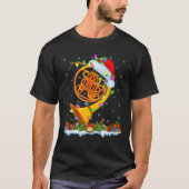 Franse Horn Lover Matching Santa Hat T-shirt (Voorkant)