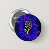 Franse Horn met Nightfall Background Ronde Button 5,7 Cm (Voorkant /achterkant)