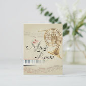 Franse Horn Music Room Briefkaart (Staand voorkant)