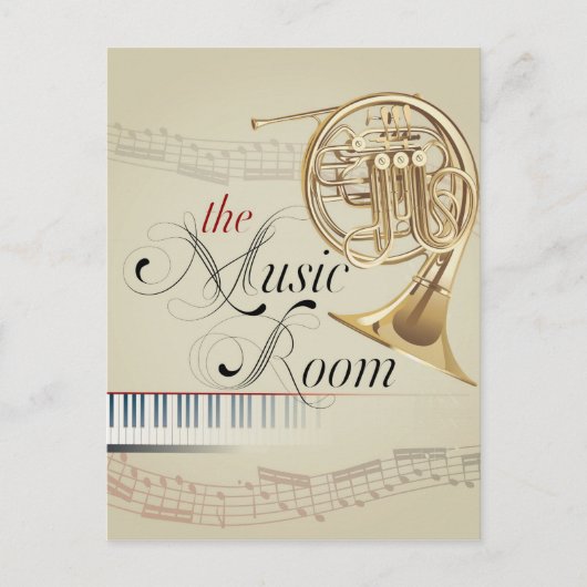 Franse Horn Music Room Briefkaart (Voorkant)