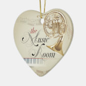 Franse Horn Music Room Keramisch Ornament (Links)