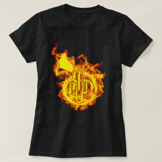 Franse Horn on Fire Gift French Horn Lover3 T-shirt (Design voorkant)