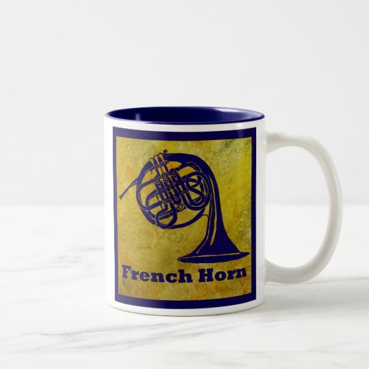 Franse Horn on Gold Tweekleurige Koffiemok (Rechts)