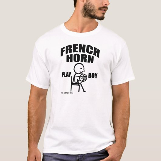 Franse Horn Play Boy T-shirt (Voorkant)