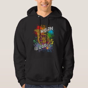 Franse Horn Player Brass Band Jazz Orchestra Music Hoodie